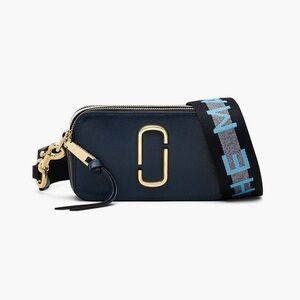 Marc Jacobs Navy Crossbody Bag with Gold Accents